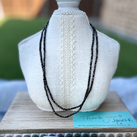 Used Tiffany & Co.Ziegfeld Black Spinel 32” Chain Necklace - Picture 1 of 6